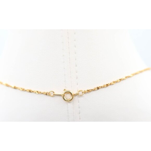 Gold Tone Aurora Borealis AB Faceted Crystal Drop Pendant Necklace 18" Unsigned - Picture 5 of 7